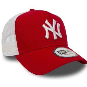 New Era Clean A Frame 2 New York Yankees MLB Red Trucker Hat